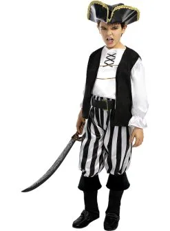 Déguisement Pirate à Rayures Enfant - Collection Blanc Et Noir