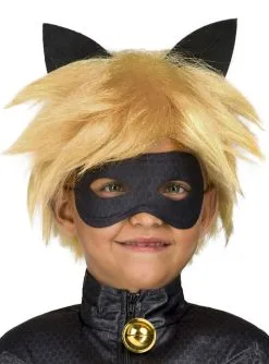 Perruque Chat Noir Enfant - Miraculous, Les Aventures De Ladybug Et Chat Noir